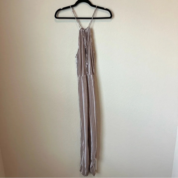 Lulus Ocean City Tan and White Striped Jumpsuit - Picture 9 of 9